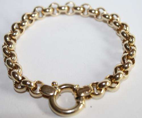 9ct Gold Bracelet-19cm Long-7.7mm Thick, Weight-12.5 Grams