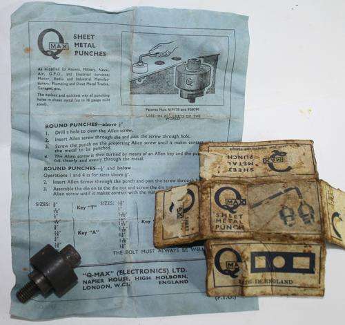 Sheet Metal Punch-Original Box and Instructions-Made in England