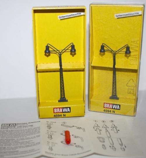 Brawa Model Lights-N gauge-4594-Mint in Box-Two Lights.