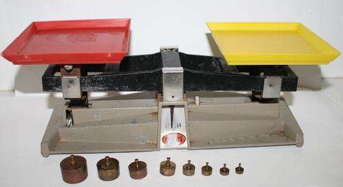 Vintage Ohaus School Balance/Scale with Eight Weights