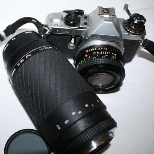 Pentax ME Super with 28 mm 1:2.8 Lens plus Sigma Zoom APO 75-300mm 1-5.6