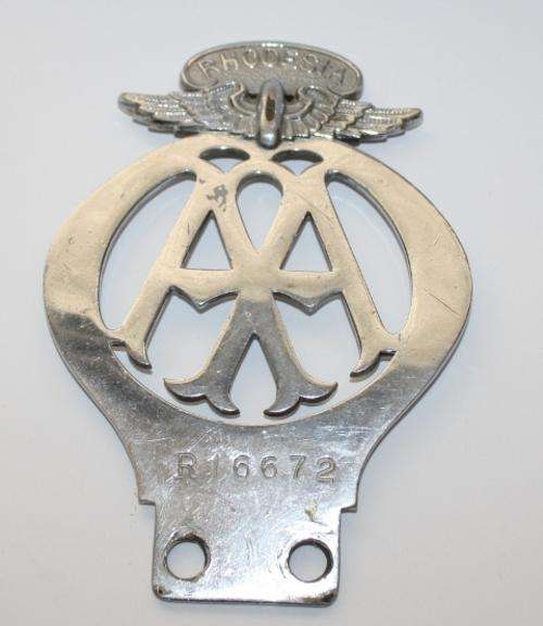 A.A.Rhodesia Motor Badge-No 16672...Rare Rhodesia