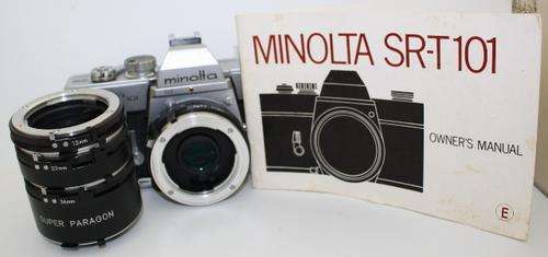 Minolta SR-T-101..Body plus Teleconverter and Combo-No Lens-See Photos.