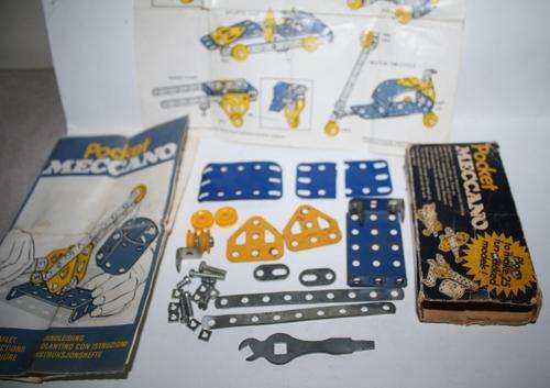 Pocket Meccano-Rare Vintage-With Plans and Original Booklet-Flap missing one side.