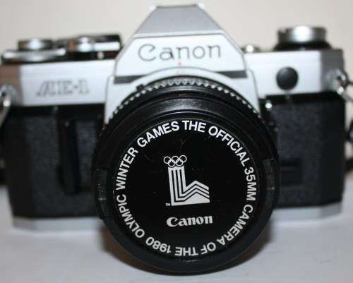 Canon AE-1 Fantastic Condition-Canon 50mm 1.8 Lens-Rare "Olympic Winter Games" Lens Hood