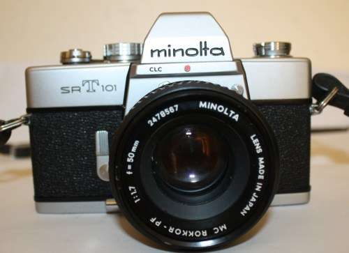 Minolta SR T 101 S.L.R. 35mm Camera-f1.7 50mm MC Rokkor Lens.