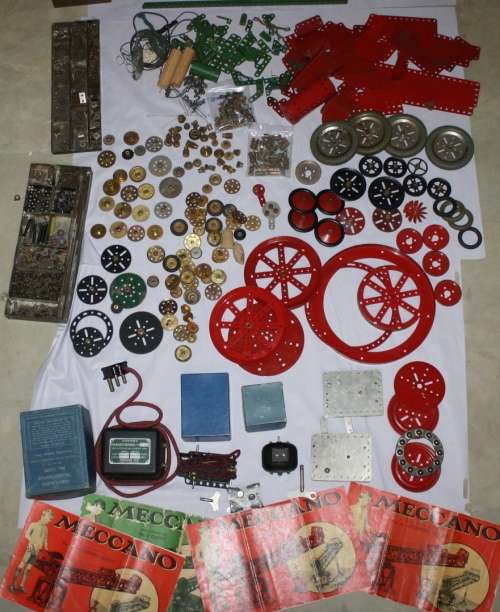 **Meccano** Parts Large Amount of Parts/Gears/Electric Motors,Smalls etc..etc..As per photos