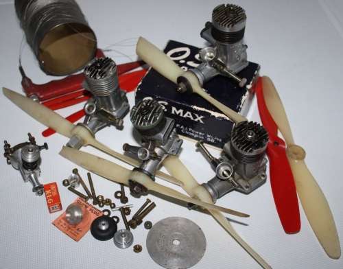 Combo-Five Engines-Max-ii OS-35**plus **Max OS-29** Model Aircraft Engines- Spares..-As per Photos.