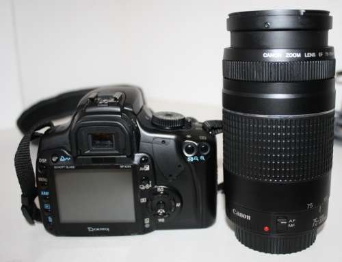 **Canon EOS 400D Digital** Including Canon EF-S 18-55mm 1:3.5-5.6 ii(USM) Lens plus 75-300mm Lens.