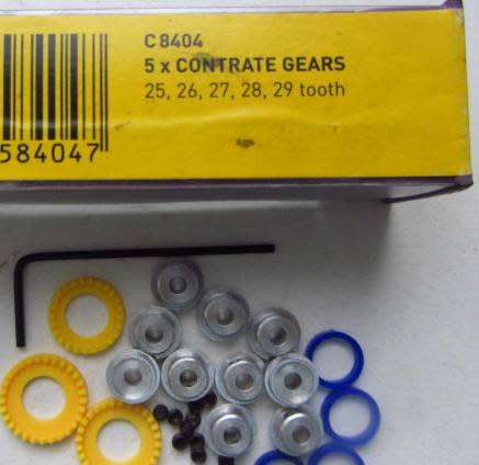**Scalextric**Contrate Gears..25/26/27/28/29 Tooth....As per Photos