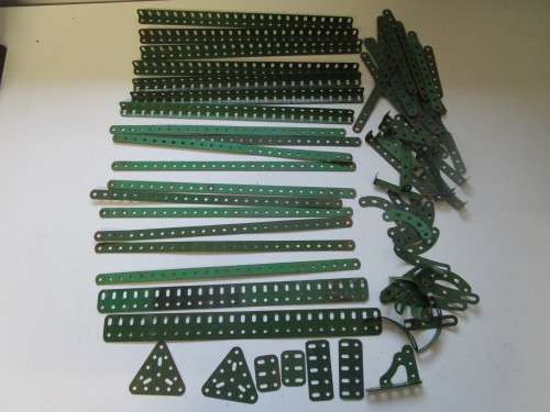 **Meccano Parts**..As per Photos.....Red/Green Parts plus Gears/Pulleys etc..Played Condition.