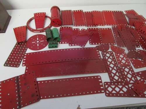 **Meccano Parts**..As per Photos.....Red/Green Parts plus Gears/Pulleys etc..Played Condition.