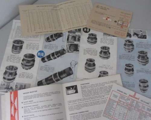 **Bolex Paillard**Combo Lenses/Grip/Caps/ Instruction Booklets etc....As per Photos