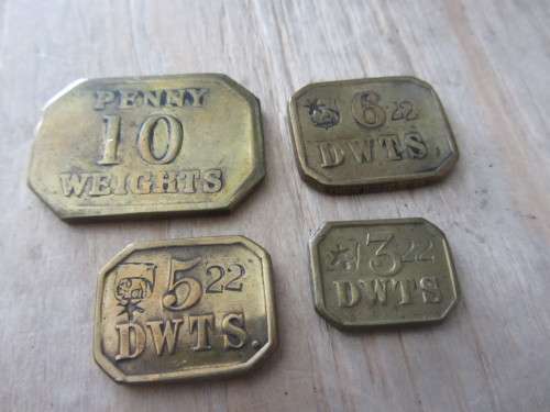 Brass Scale Weights....Rare to Find.."Penny/10"...6-22/ DWTS...5/22 DWTS...3/22 DWTS...As per Photos