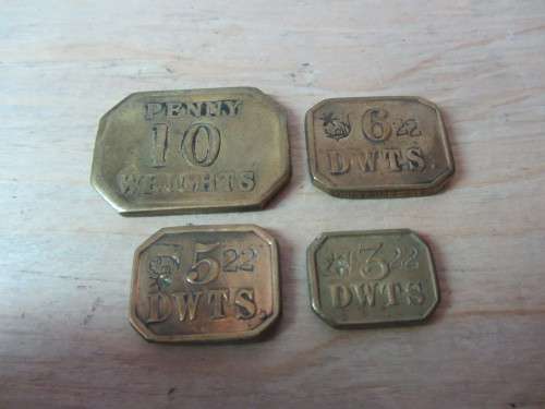 Brass Scale Weights....Rare to Find.."Penny/10"...6-22/ DWTS...5/22 DWTS...3/22 DWTS...As per Photos