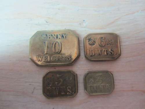 Brass Scale Weights....Rare to Find.."Penny/10"...6-22/ DWTS...5/22 DWTS...3/22 DWTS...As per Photos