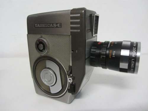**Yahica 8-E** 8mm Movie Camera....Yashica Zoom 1:2.8 f=12.5-37.5mm Zeica Lens..Turning when Winded.