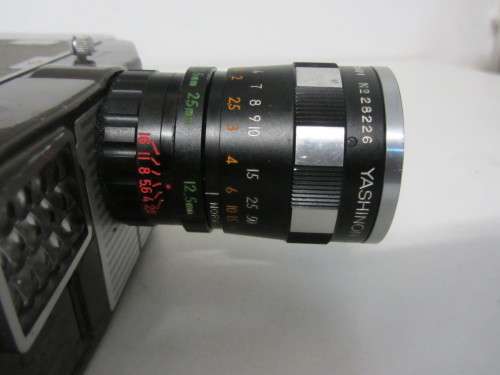 **Yahica 8-E** 8mm Movie Camera....Yashica Zoom 1:2.8 f=12.5-37.5mm Zeica Lens..Turning when Winded.