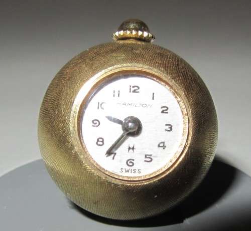 **Hamilton**Plaque org-10 Microns-Seventeen Jewels-231-Small "Dome"Type Watch-app 18mm across.