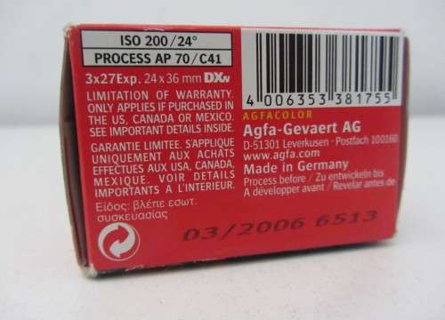 **Agfa 200 35mm Films**Three "Out Dated" Films