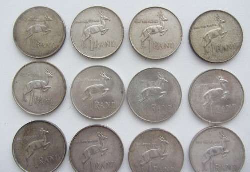 **S.A.One Rand Coins**Fifteen-10x1967/4x1966/1x1969-Price per each-Take All(15)