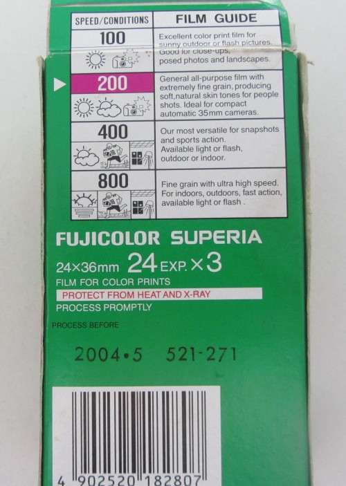 **Fujicolor Superia 200**Sealed 24 exp-Out Dated