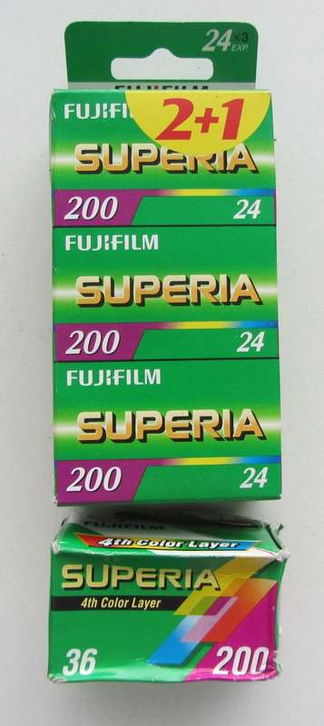 **Fujicolor Superia 200**Sealed 24 exp-Out Dated Plus Superia 36 exp 200.