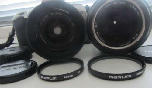 **Minolta 404si**Dynax 35mm S.L.R Camera Incl Tokina AF 100-300mm 5.6-6.7 Lens