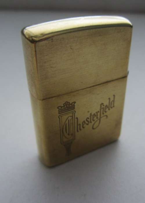 **Zippo Brass Lighter**Chesterfield-Bradford.PA. Made in USA-Engraved..See Photos