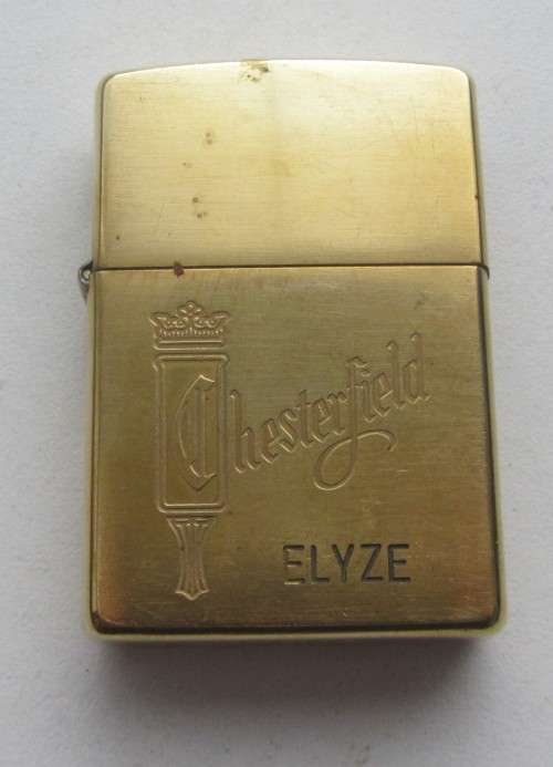**Zippo Brass Lighter**Chesterfield-Bradford.PA. Made in USA-Engraved..See Photos