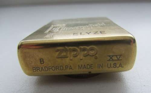**Zippo Brass Lighter**Chesterfield-Bradford.PA. Made in USA-Engraved..See Photos