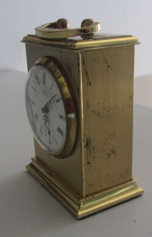 **Astral Miniature Mantle Clock**Made in Great Britain-7.5 cm High-Over Wound-Not Working