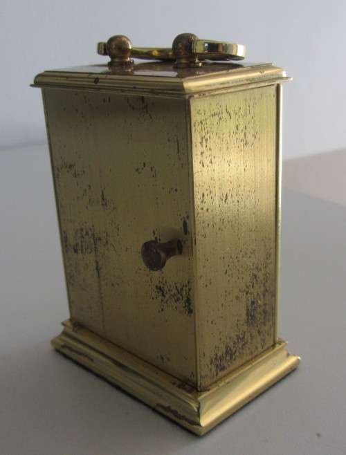 **Astral Miniature Mantle Clock**Made in Great Britain-7.5 cm High-Over Wound-Not Working