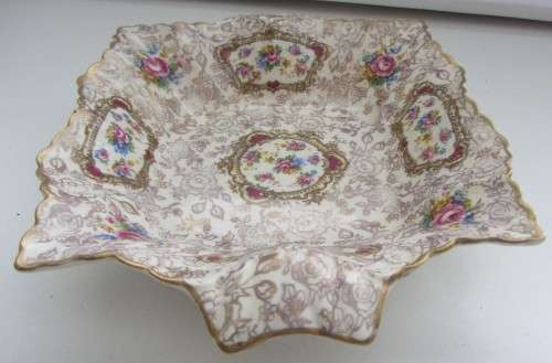 James Kent -Longton Pompadour-Scolloped "Candy"Dish 195x150mm-"Chintz Bone China"?