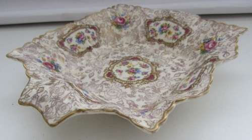 James Kent -Longton Pompadour-Scolloped "Candy"Dish 195x150mm-"Chintz Bone China"?