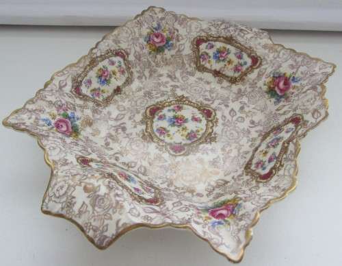 James Kent -Longton Pompadour-Scolloped "Candy"Dish 195x150mm-"Chintz Bone China"?