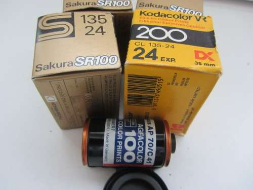 AgfaColor AP 70/C41 Film.Sakura SR-100 135/24 Films-Three-Sealed Boxes. Kodak VR-200 Film-Sealed.
