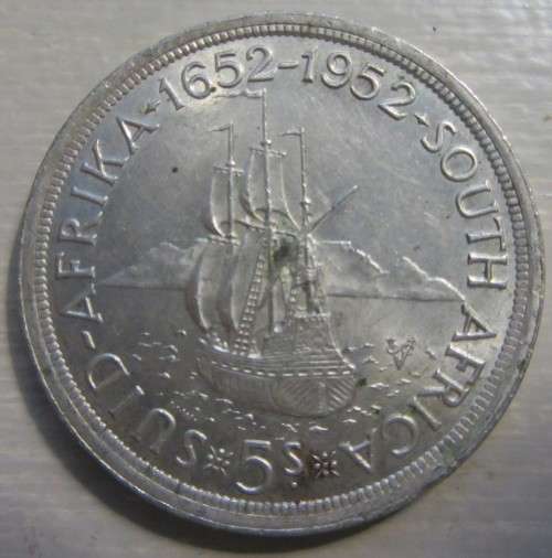 South African Silver Crowns-Three-Five Shillings 1952-As per Photos