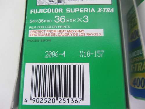 FujiFilm X-Tra Superia 400 Five Outated Films.