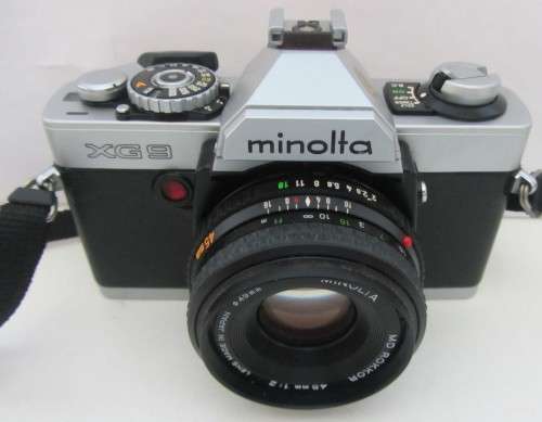 Minolta XG-9 35mm S.L.R.Camera-Minolta Md Rokkor 45mm 1:2 Lens..Plus 35mm 1:2.8 Lens(Both Clean)