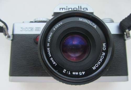 Minolta XG-9 35mm S.L.R.Camera-Minolta Md Rokkor 45mm 1:2 Lens..Plus 35mm 1:2.8 Lens(Both Clean)