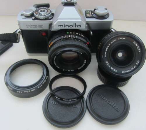 Minolta XG-9 35mm S.L.R.Camera-Minolta Md Rokkor 45mm 1:2 Lens..Plus 35mm 1:2.8 Lens(Both Clean)