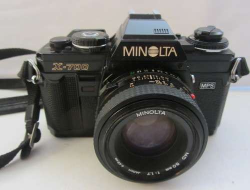 Minolta X-700-MPS-Minolta MD 50mm f1.7 Lens(clean) Plus Vivtar 28mm f 2.8 Wide Angle Lens+Converter.