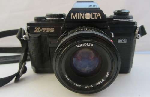 Minolta X-700-MPS-Minolta MD 50mm f1.7 Lens(clean) Plus Vivtar 28mm f 2.8 Wide Angle Lens+Converter.