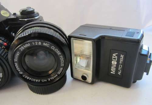 Minolta X-700-MPS-Minolta MD 50mm f1.7 Lens(clean) Plus Vivtar 28mm f 2.8 Wide Angle Lens+Converter.