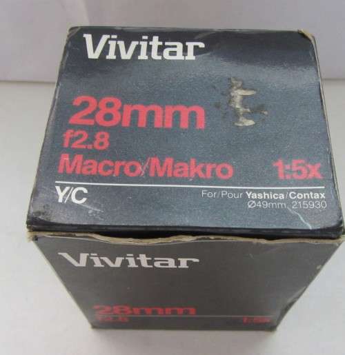 Vivitar 28mm f2.8 Macro 1:5x-Yashica Contax-49mm-Clean