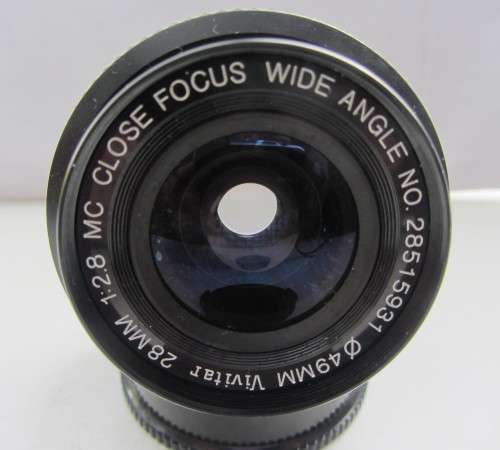 Vivitar 28mm f2.8 MC Close Focus Wide Angle Lens-Konica Mount...Looking Clean