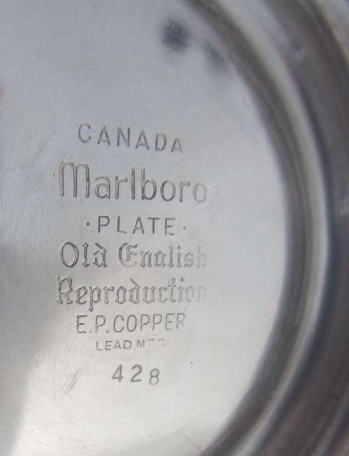 Old English Reproduction E.P. (428) Marlboro(Plate) Canada-Tea/Coffee Set.