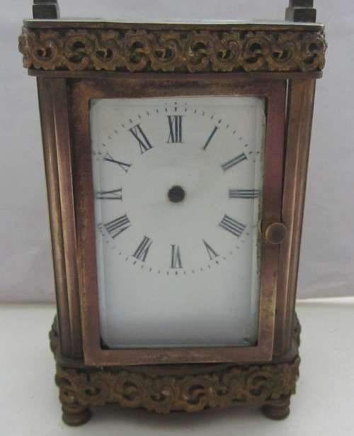 Carraige Clock(Brass?)Stamped-603-Spares/Restoration-115mm High-Top 68x85mm...As per Photos