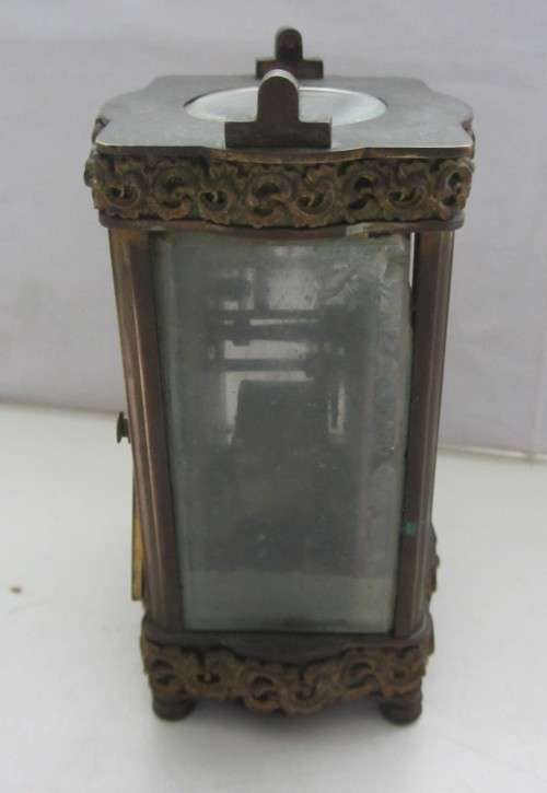 Carraige Clock(Brass?)Stamped-603-Spares/Restoration-115mm High-Top 68x85mm...As per Photos